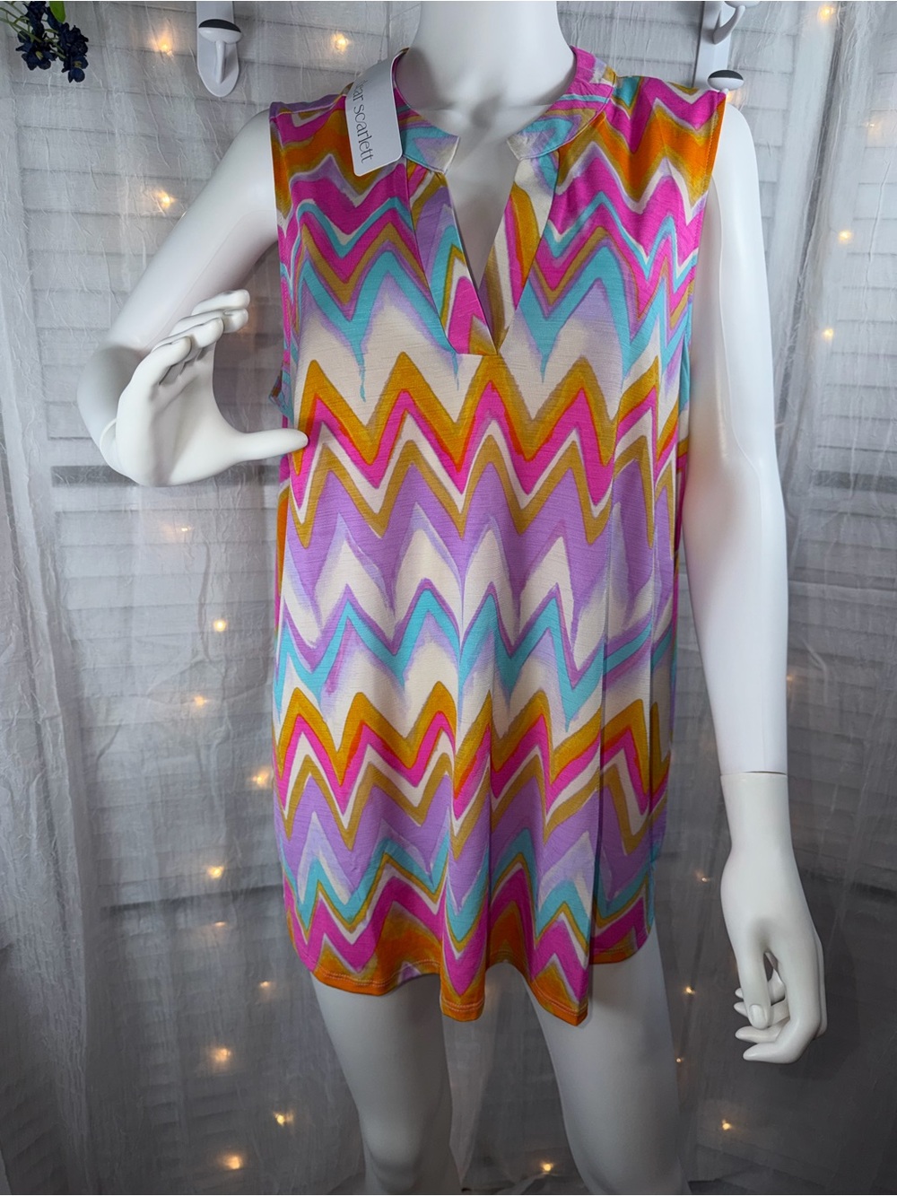 Dear Scarlett Chevron Vivid Multi-Color Top